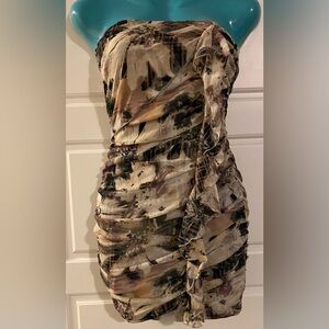 Charlotte Russe Mesh Ruched sleeveless mini dress xs